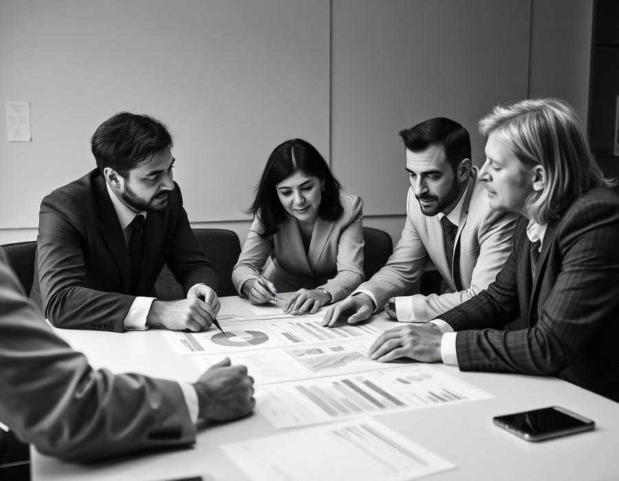 Consultants in a strategy meeting